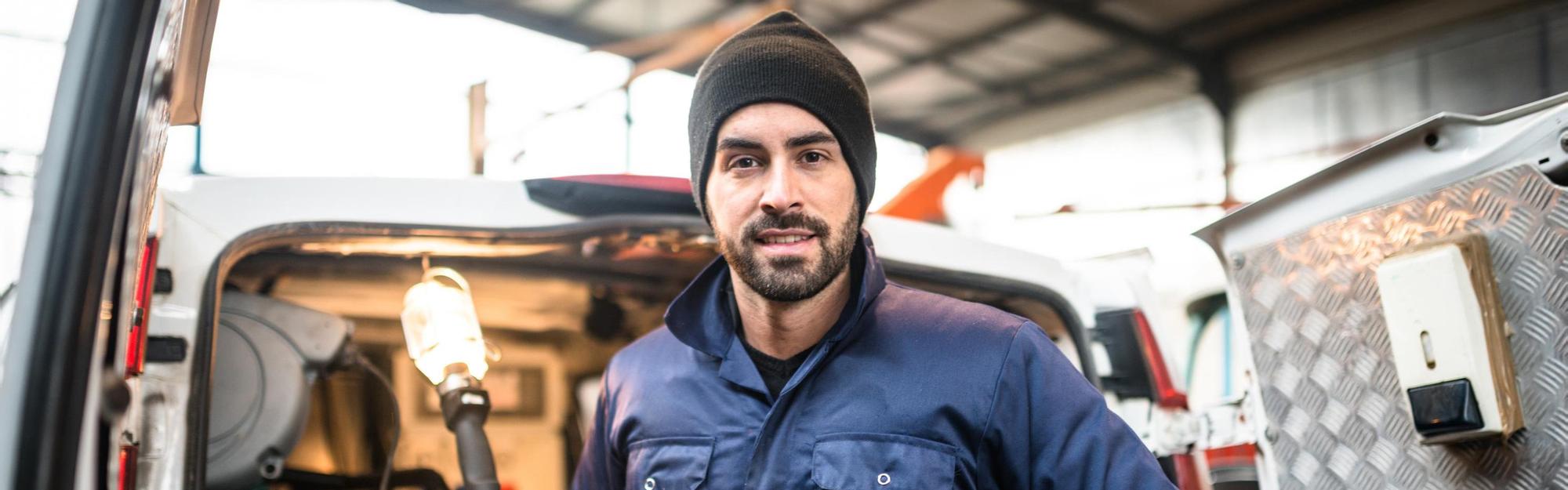 Mechanic technician on a garage